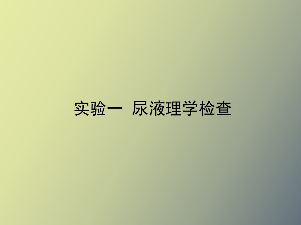 尿液理学检查