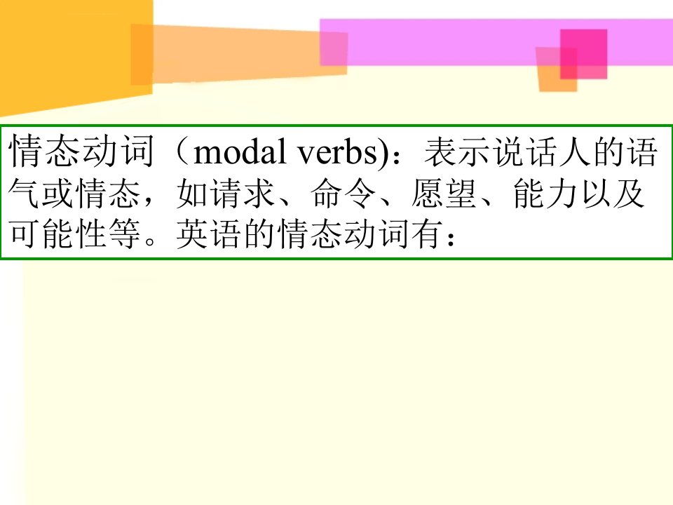 初一情态动词语法讲解ppt课件