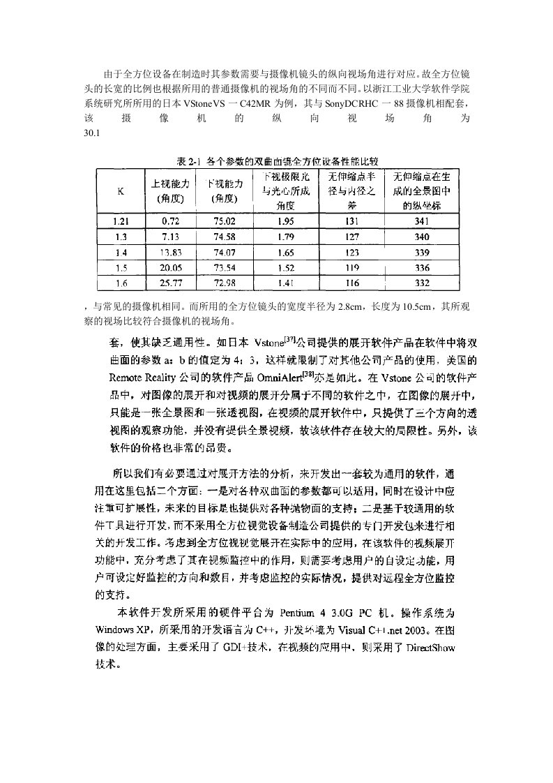 摄像机镜头的参数