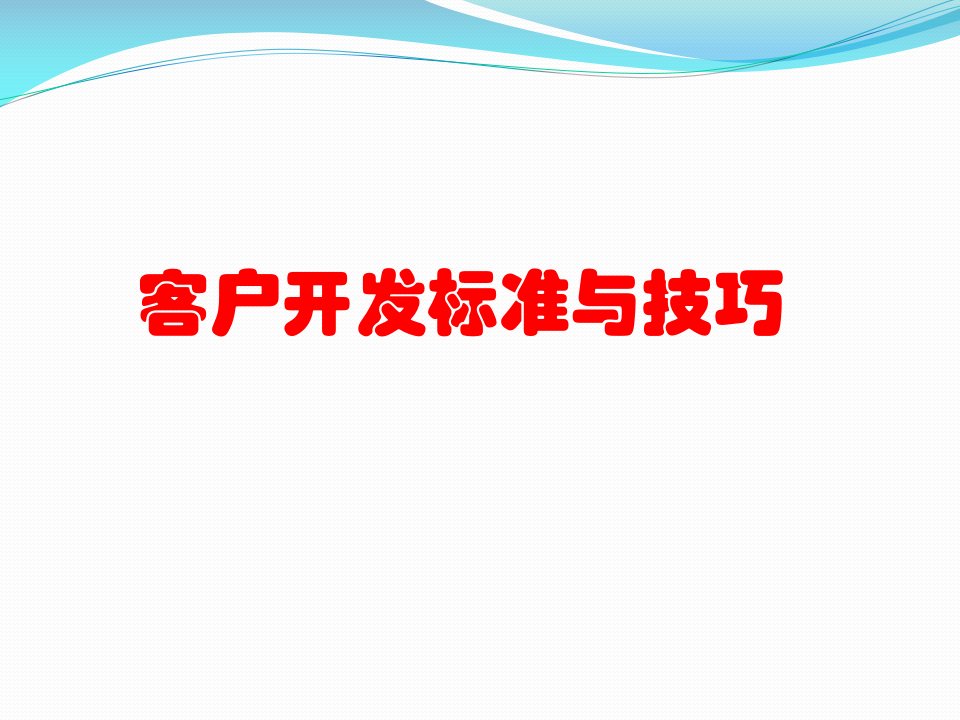 客户开发标准与技巧