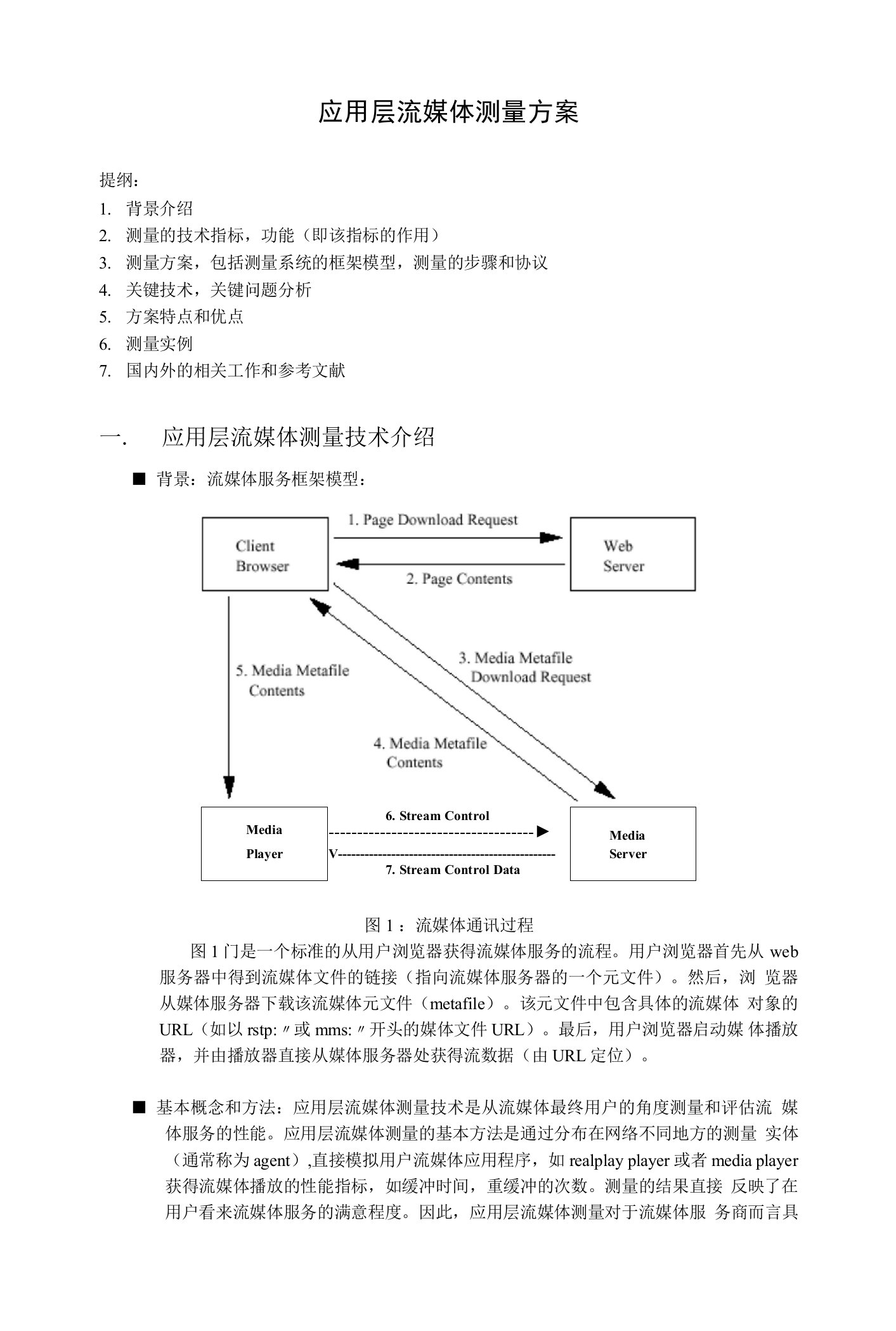 应用层流媒体测量方案