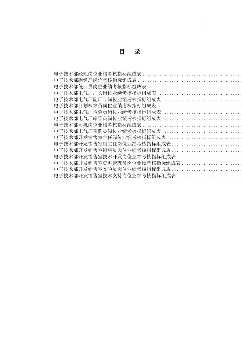 精选电子技术部绩效考核指标1