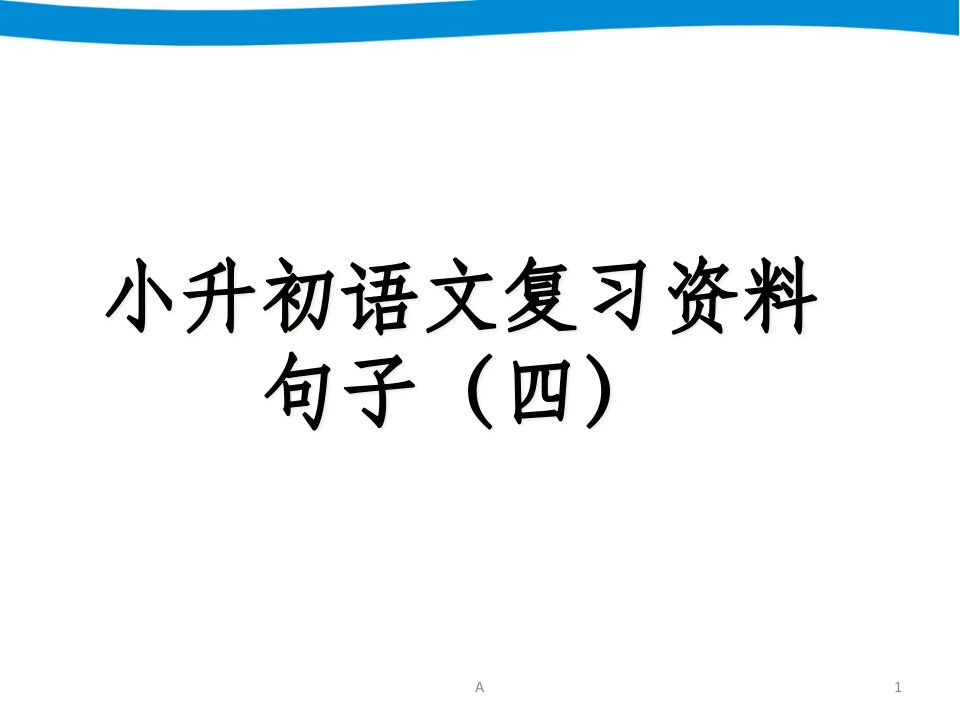 小升初语文专项复习——句子课件