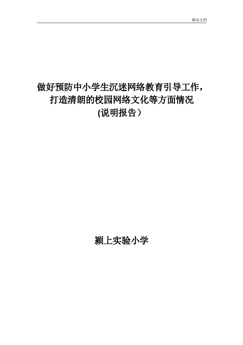 打造清朗的校园网络文化等方面情况(说明报告)