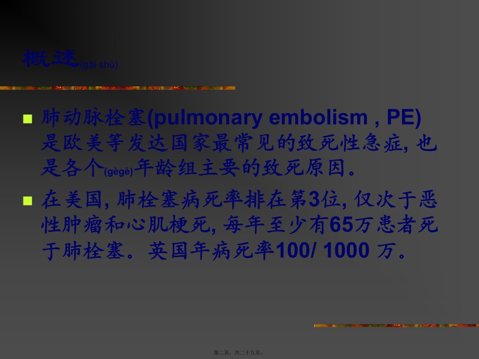 医学专题急性肺栓塞诊疗指南