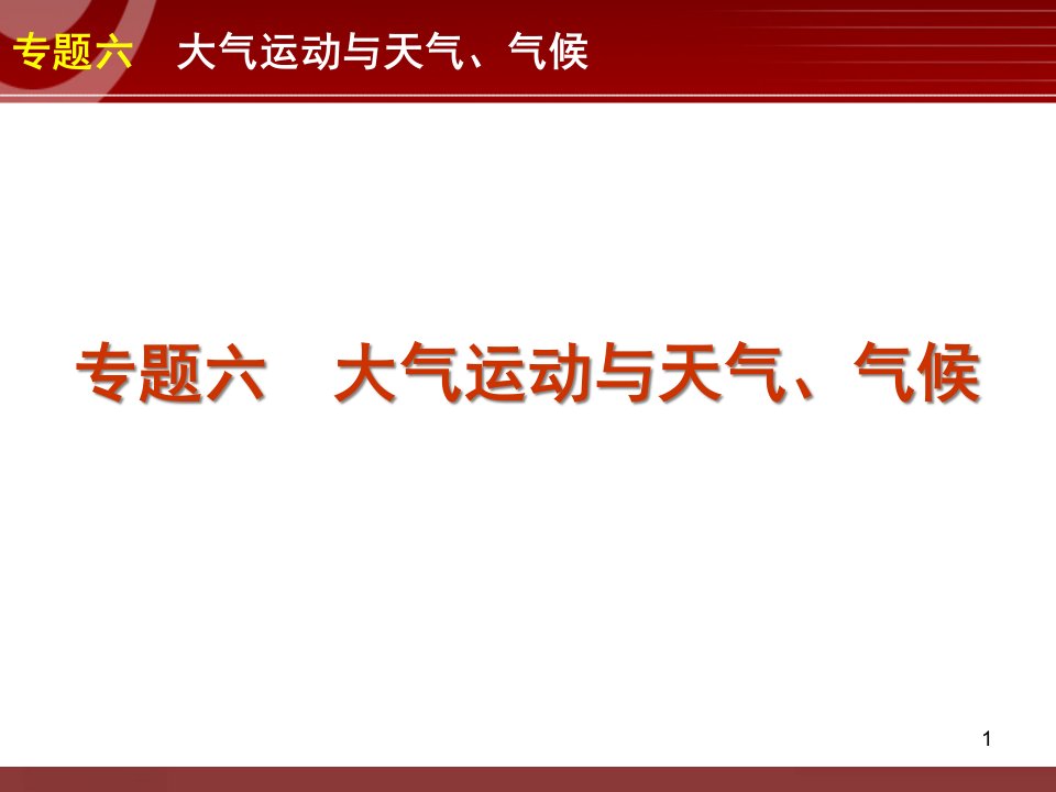 高三地理专题复习——大气运动与天气、气候课件