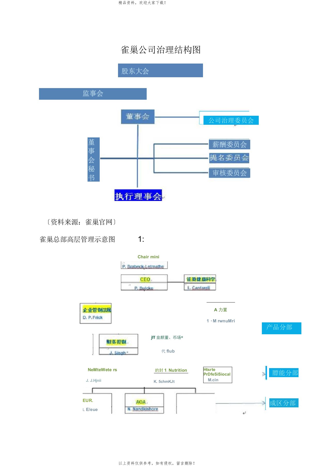 雀巢公司组织结构分析