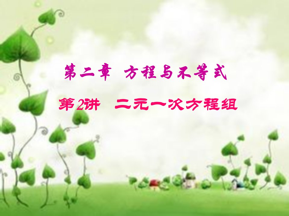 广东省2019届中考数学复习第二章方程与不等式第2讲二元一次方程组课件