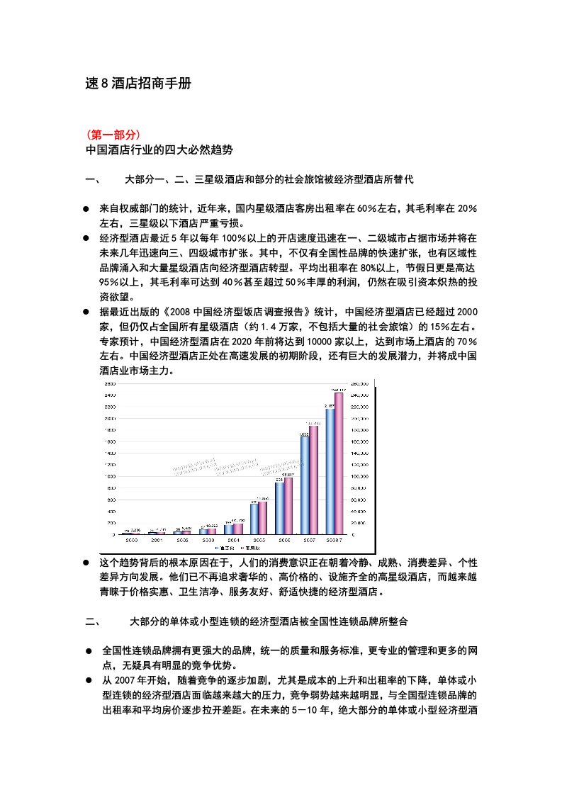 速八酒店招商加盟手册