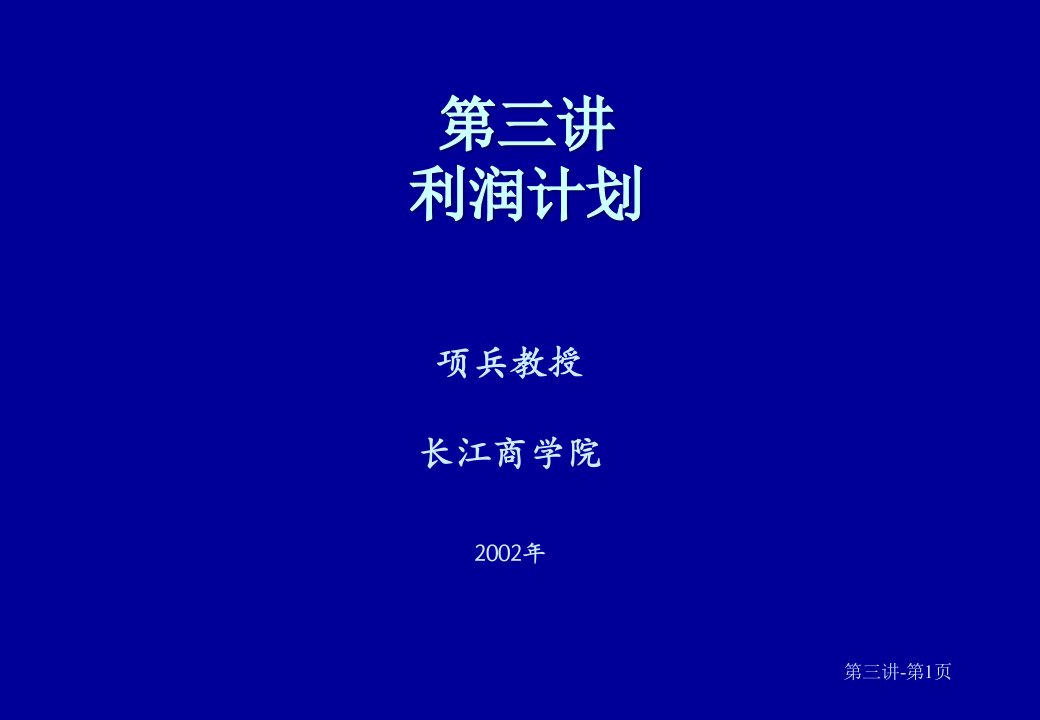 企业预算管理利润计划