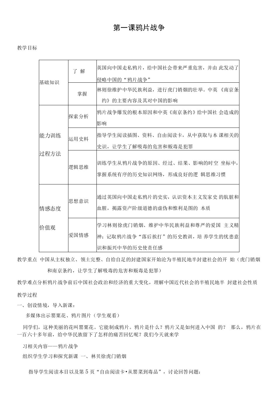 初中历史人教八年级上册