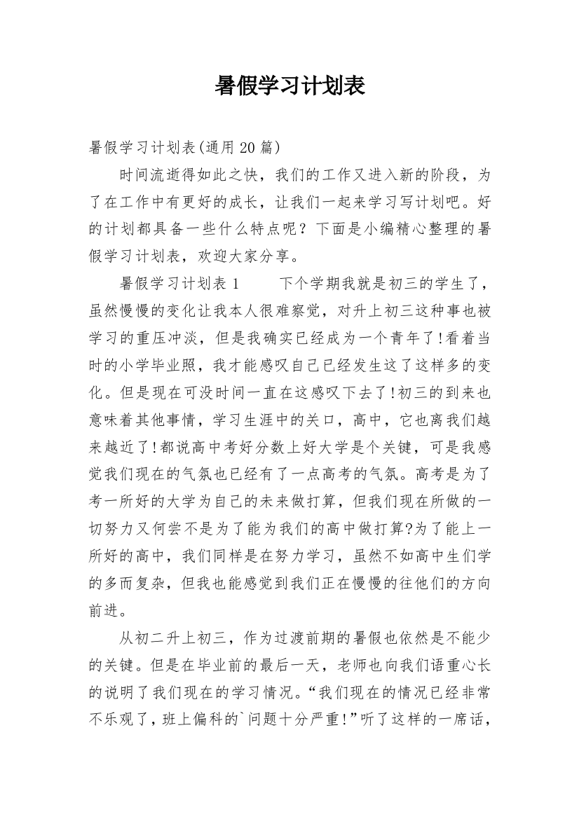 暑假学习计划表_6