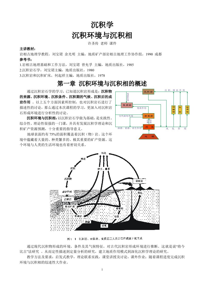 沉积环境与沉积相-石经院