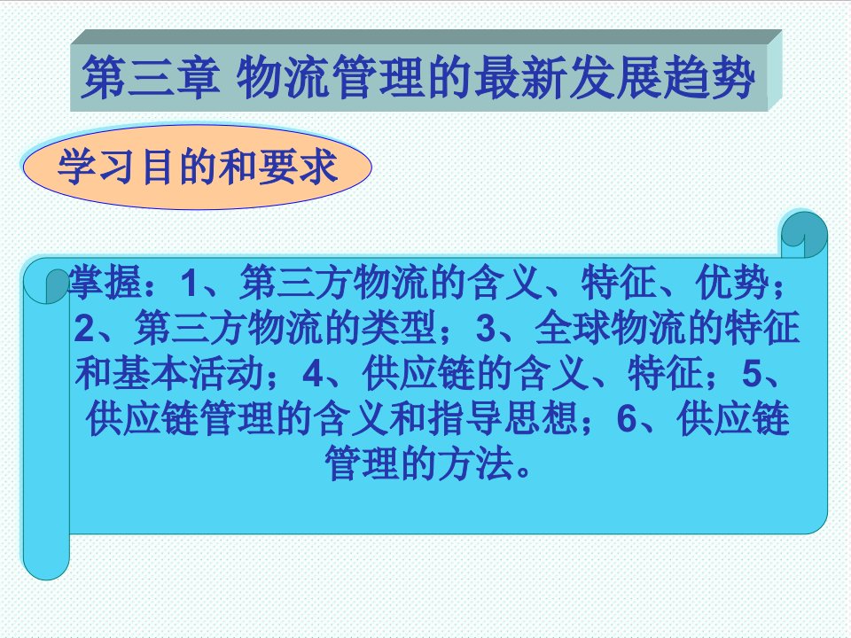 物流管理-第三章物流管理的最新发展趋势