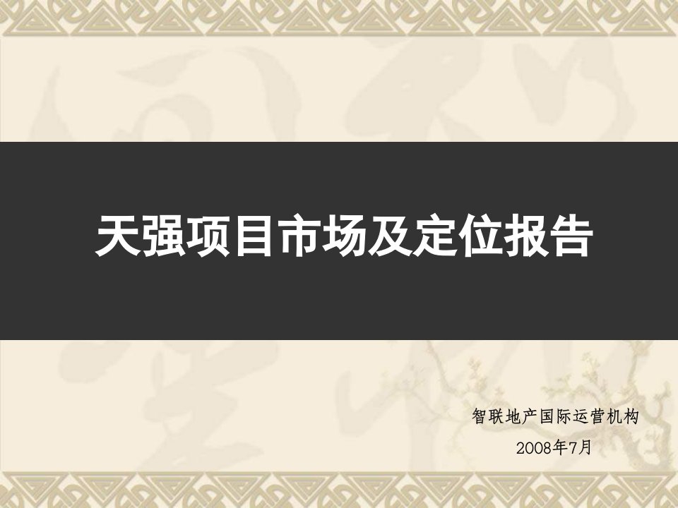 天强地产项目市场及定位报告