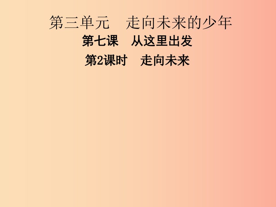 九年级道德与法治下册第三单元走向未来的少年第七课从这里出发第2框走向未来习题课件新人教版