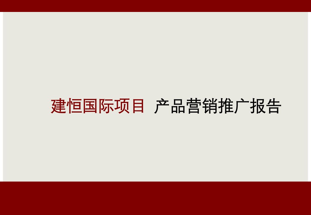 建恒国际营销策划报告