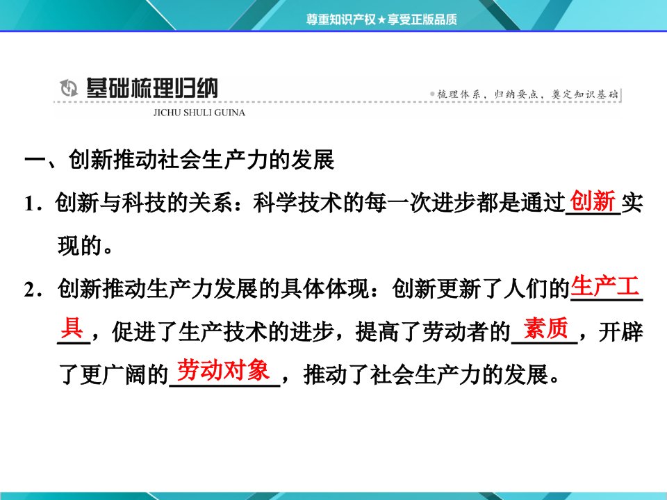 第十课第二框创新是引领发展的第一动力