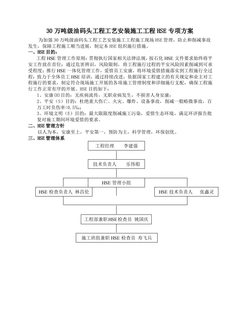 hse专项方案