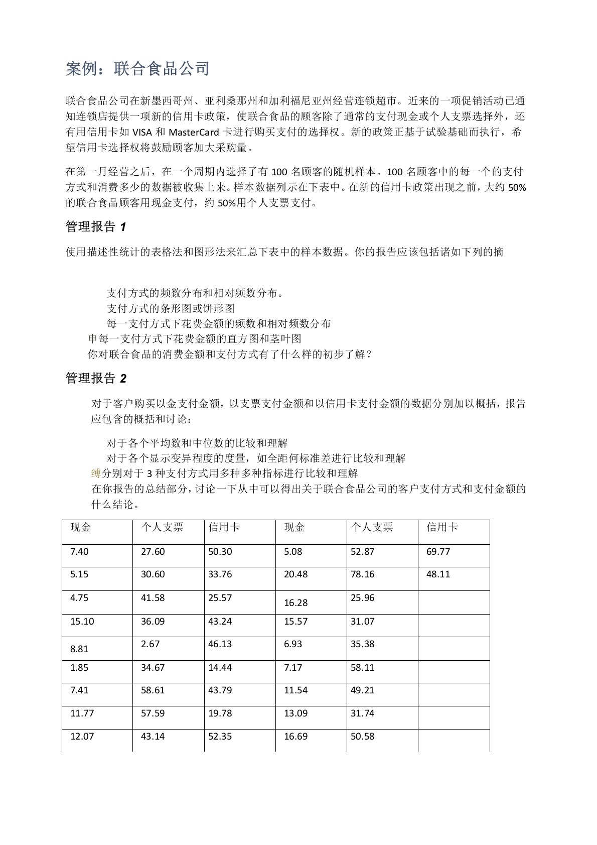 统计学案例作业