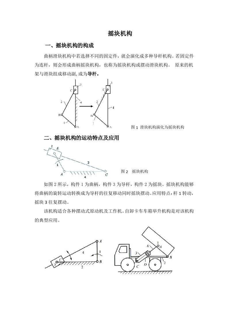 摇块机构重点