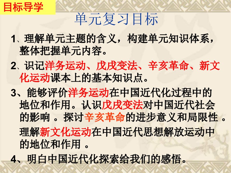 近代化的探索单元复习