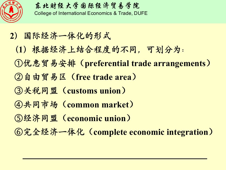 国际经济一体化概述