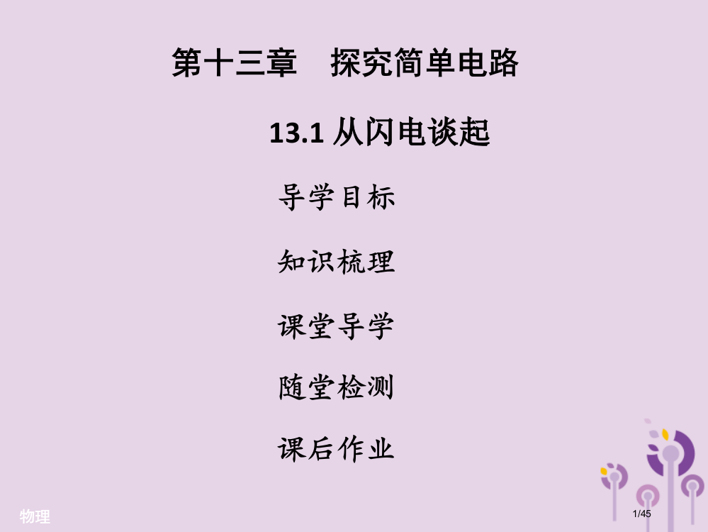 九年级物理上册13.1从闪电谈起习题省公开课一等奖新名师优质课获奖PPT课件