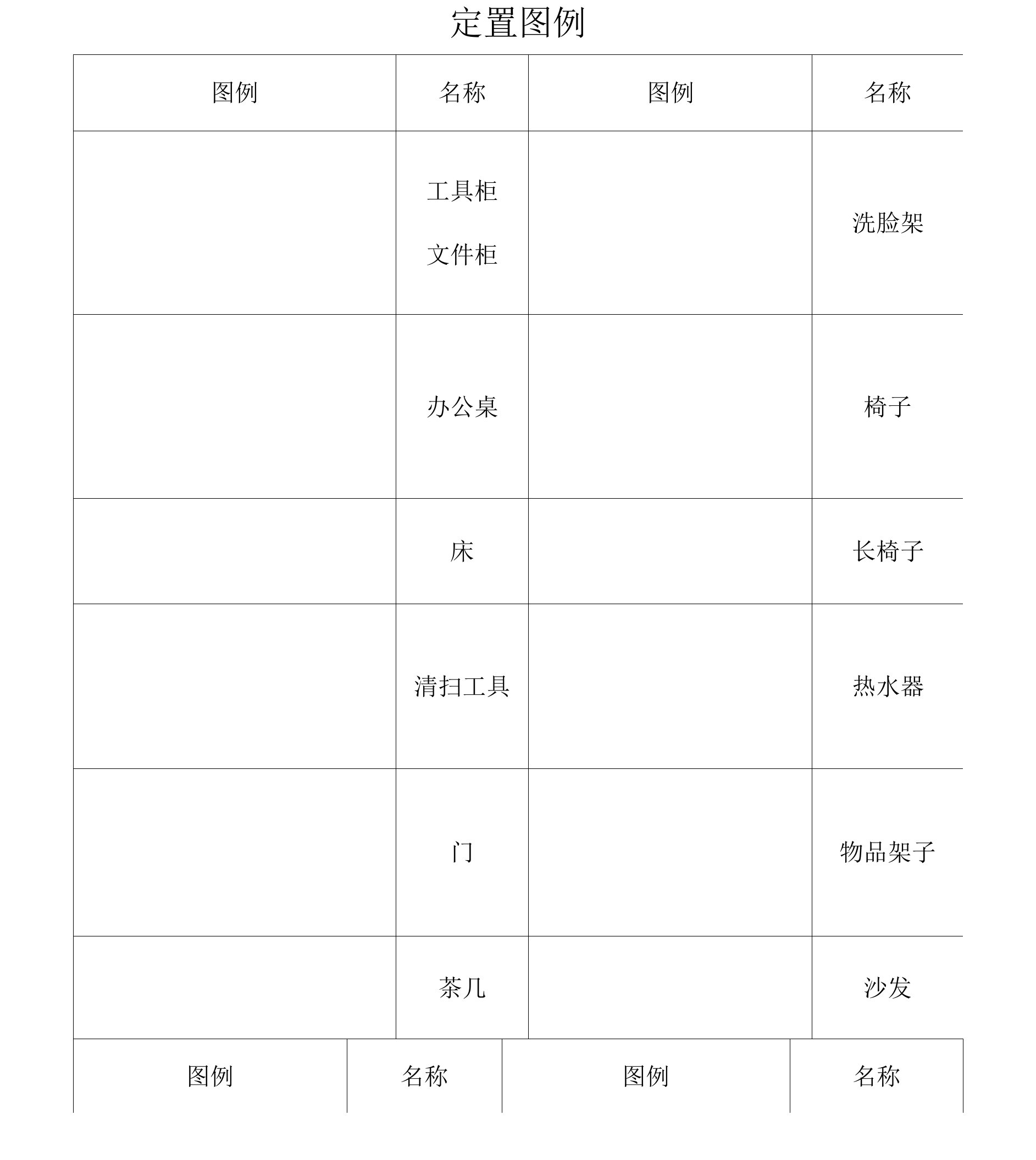 办公室定置图例