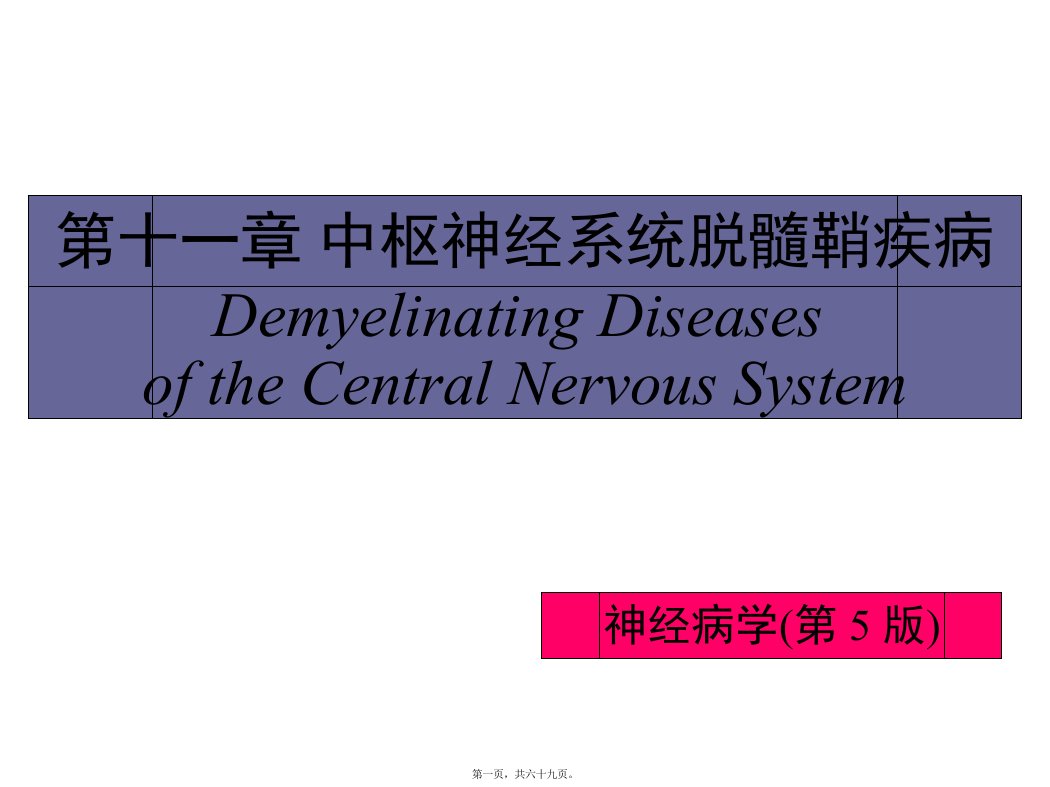 中枢神经系统脱髓鞘病