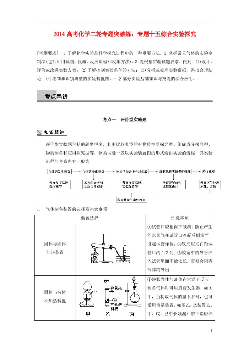 高考化学二轮专题突破练