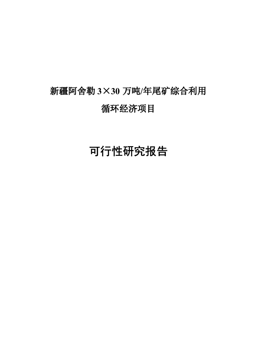 3×30万吨-年尾矿综合利用循环经济项目可行性研究报告-(2)