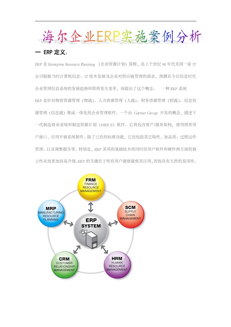 海尔企业ERP实施案例分析