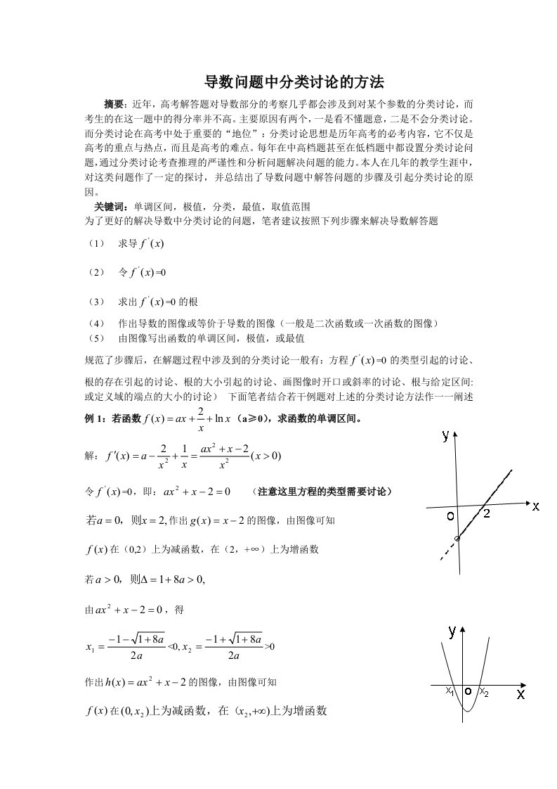 导数问题中的分类讨论