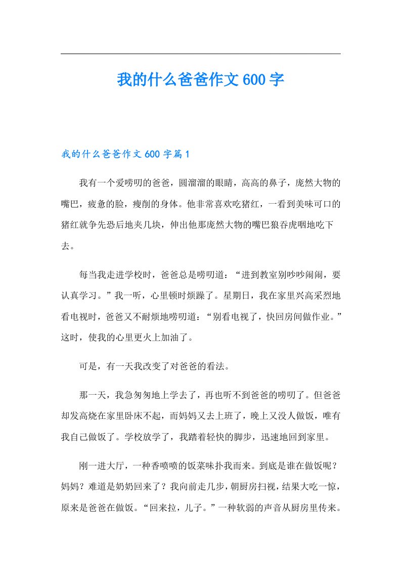 我的什么爸爸作文600字