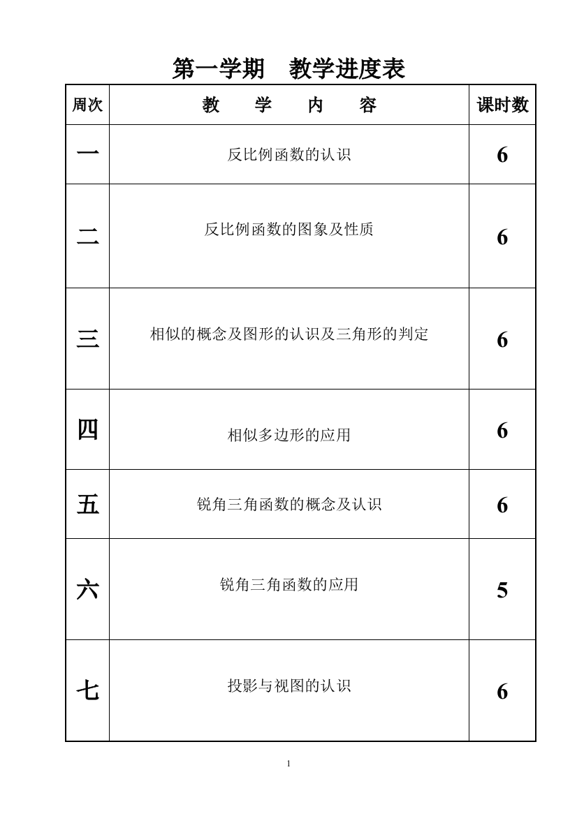 教学进度表（电子备课本）