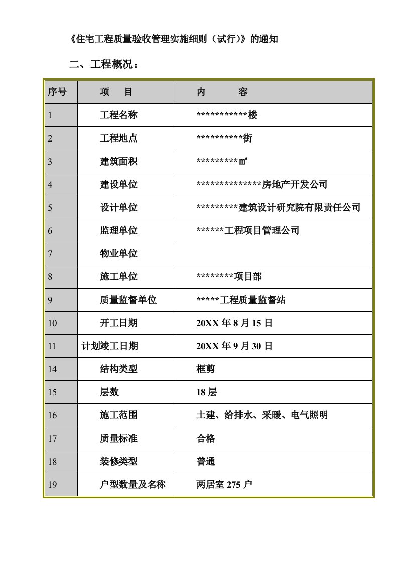 分户验收施工方案