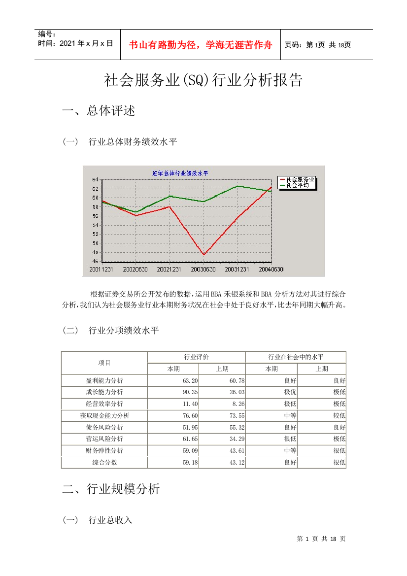 社会服务业行业分析报告