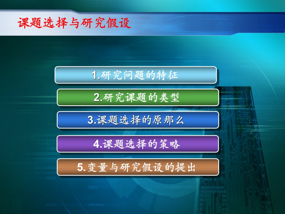 教育科学研究方法课题选择与研究假设