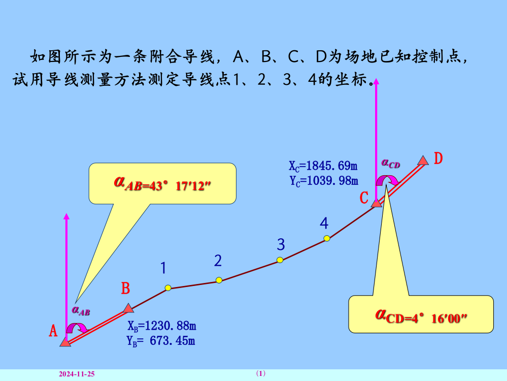 附合导线测量