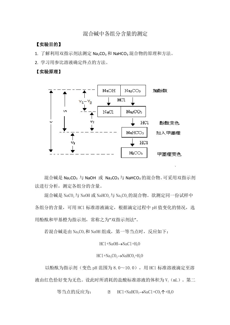 混合碱中各组分含量的测定