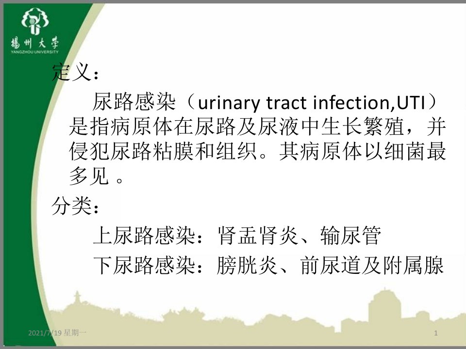 医学专题泌尿系统感染