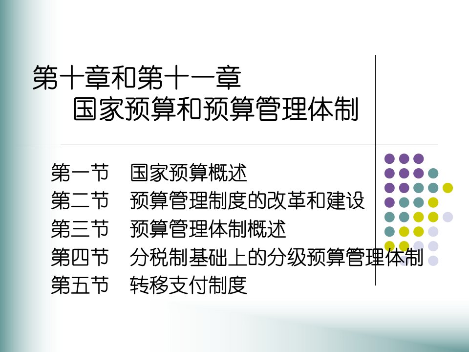 国家预算和预算管理体制(IV)