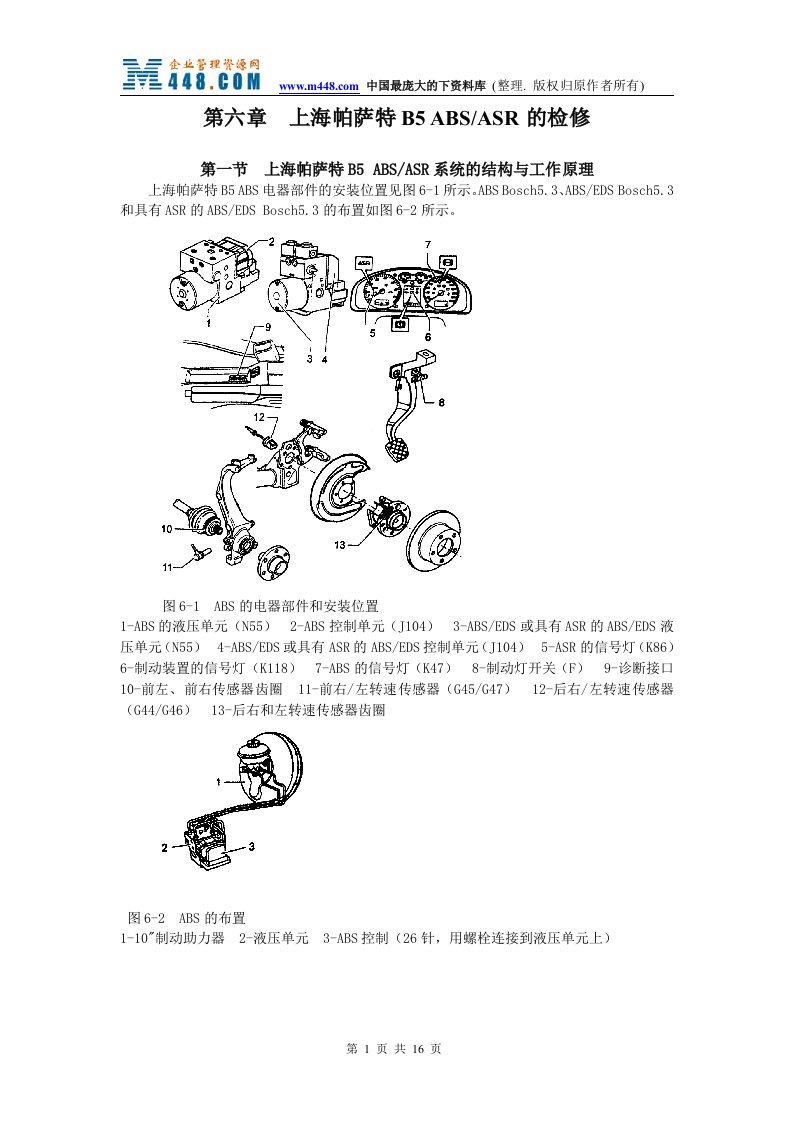 ABS防抱死检修图册-帕萨特-经营管理