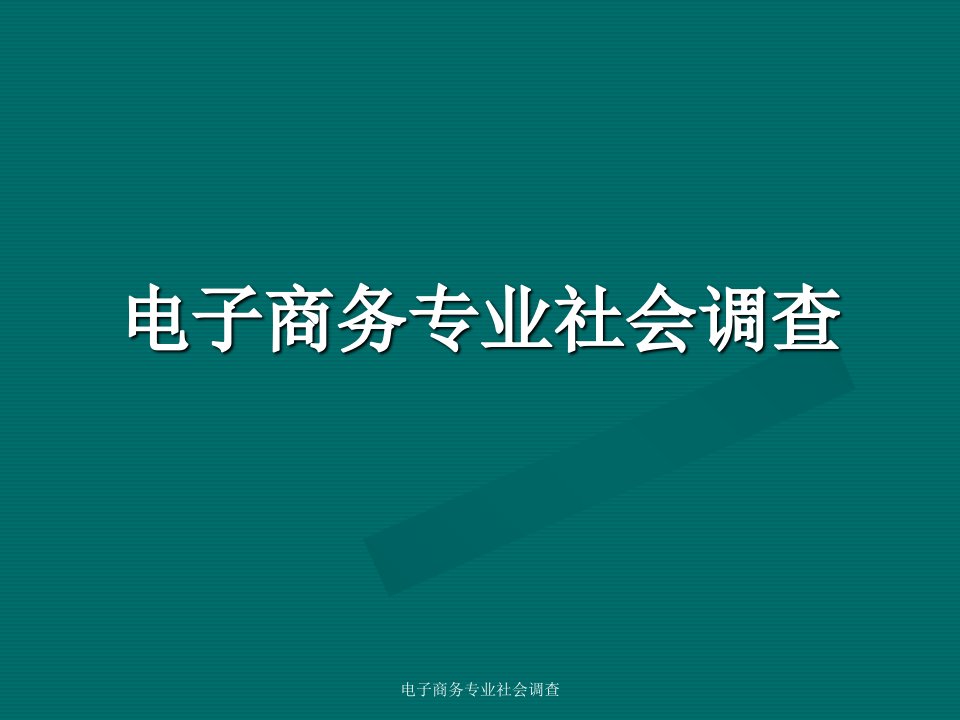 电子商务专业社会调查课件