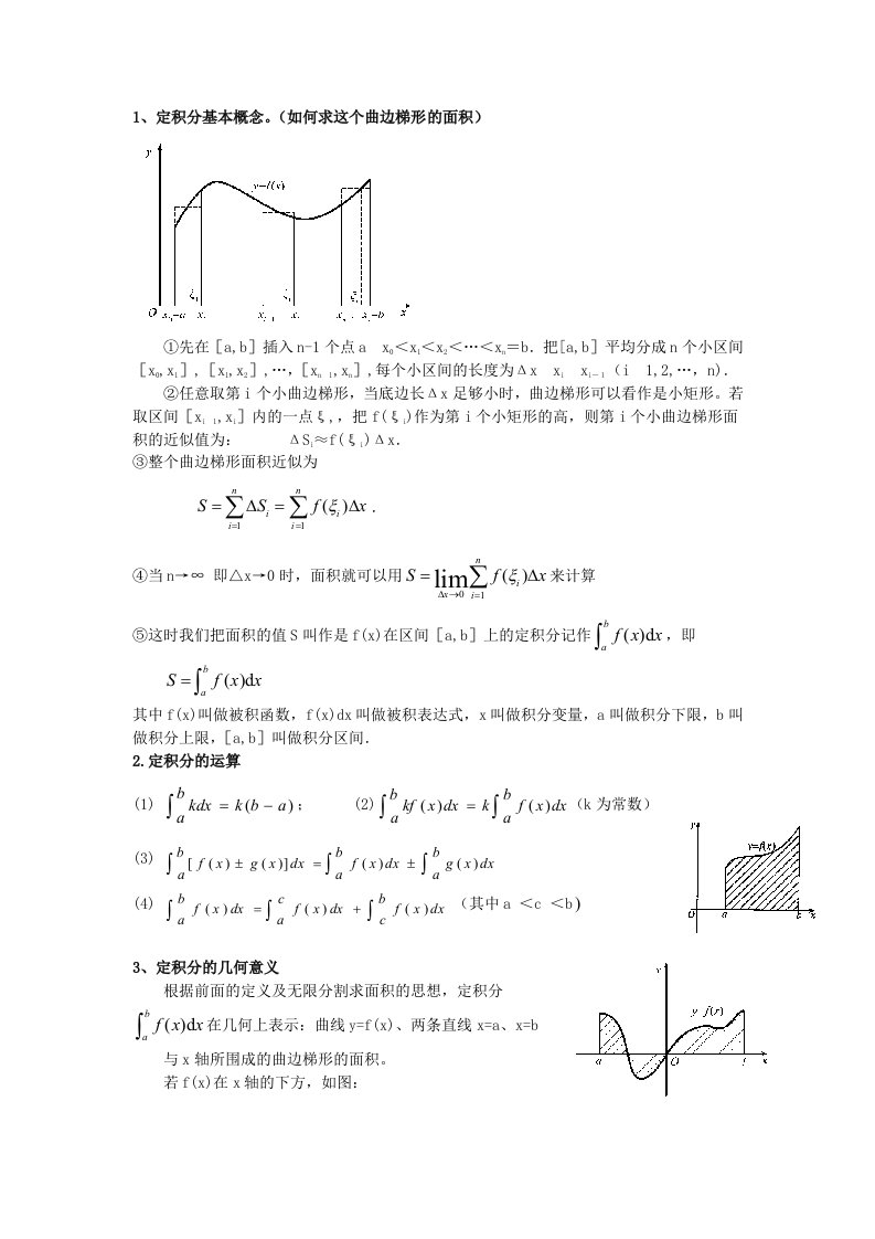 定积分、分段函数积分