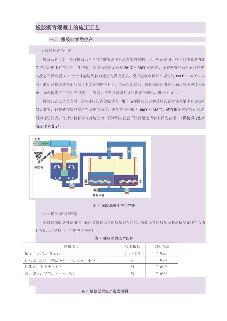 橡胶沥青混凝土的施工工艺