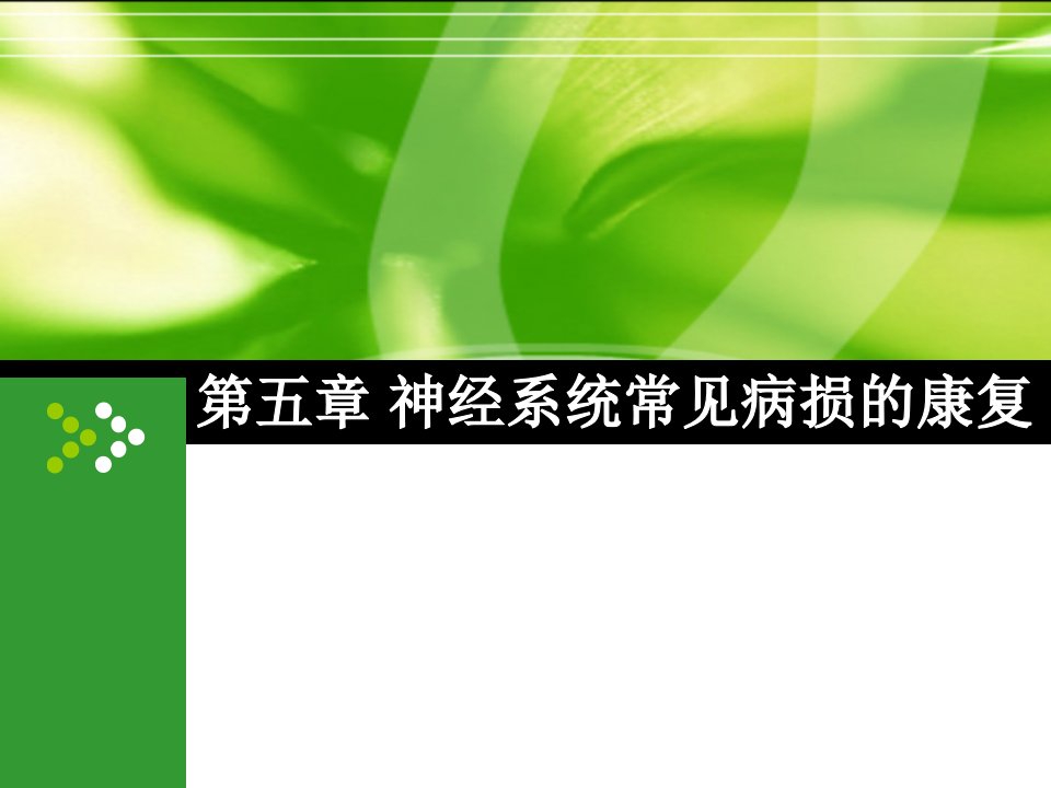 第5版康复医学本科教材神经系统常见病损的康复上课讲义