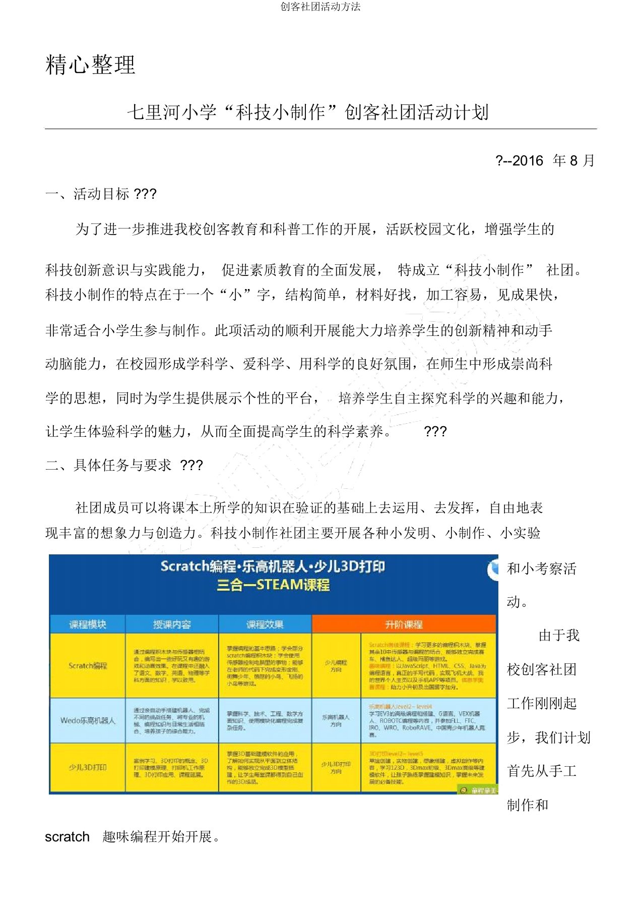 创客社团活动方法