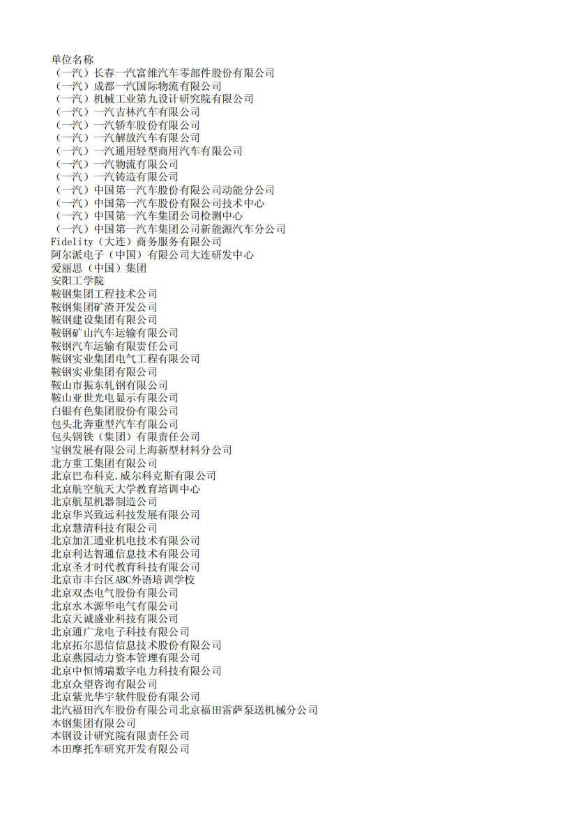 东北五校2013届毕业生秋季双选会名单(截止到11月9号)